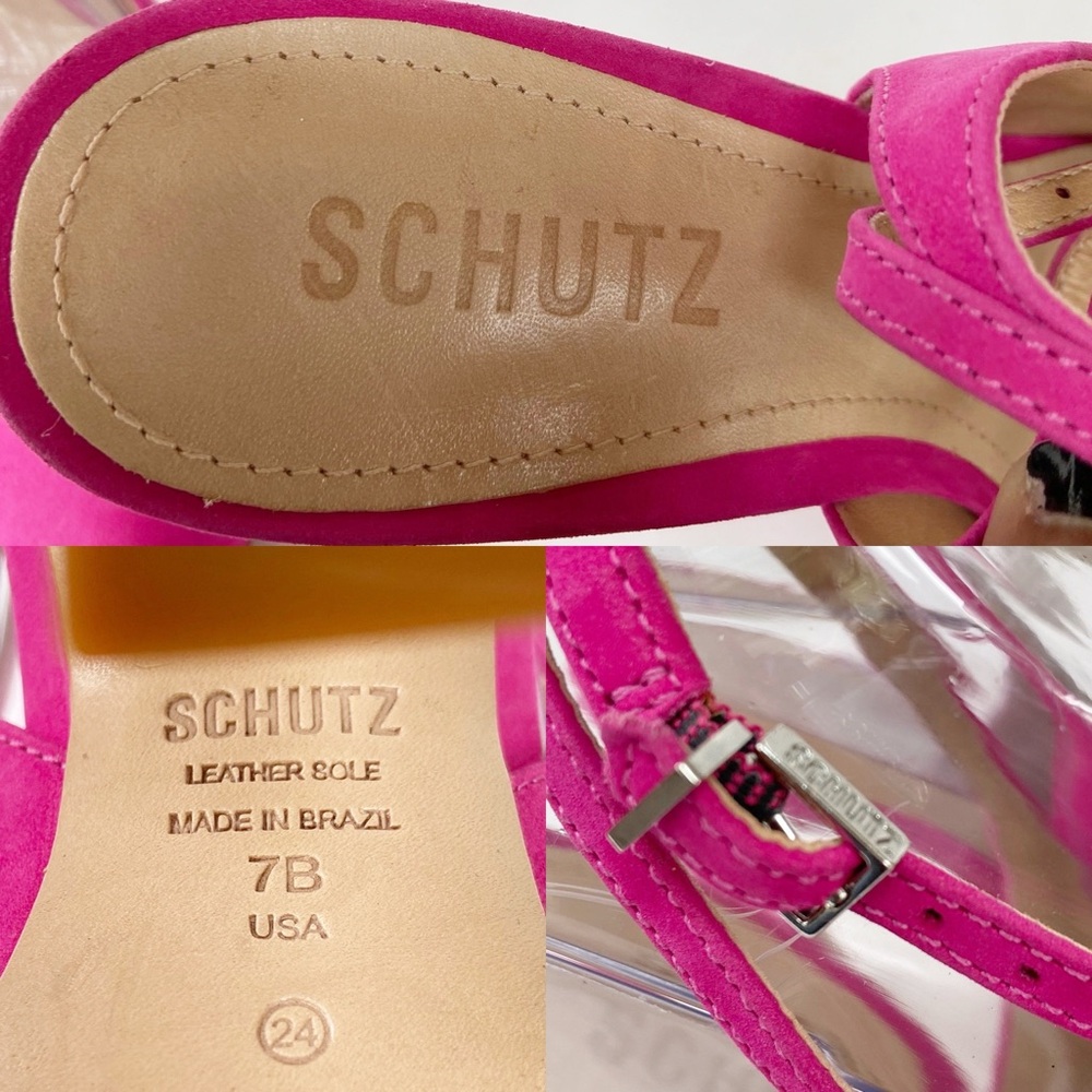 Schutz Pink Suede Leather Pump Size 7B - Picture 11 of 12
